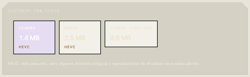 La marca HEVC en las copias más pequeñas