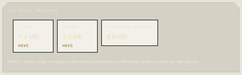 Een formaat kiezen voordat je een kopie meeneemt